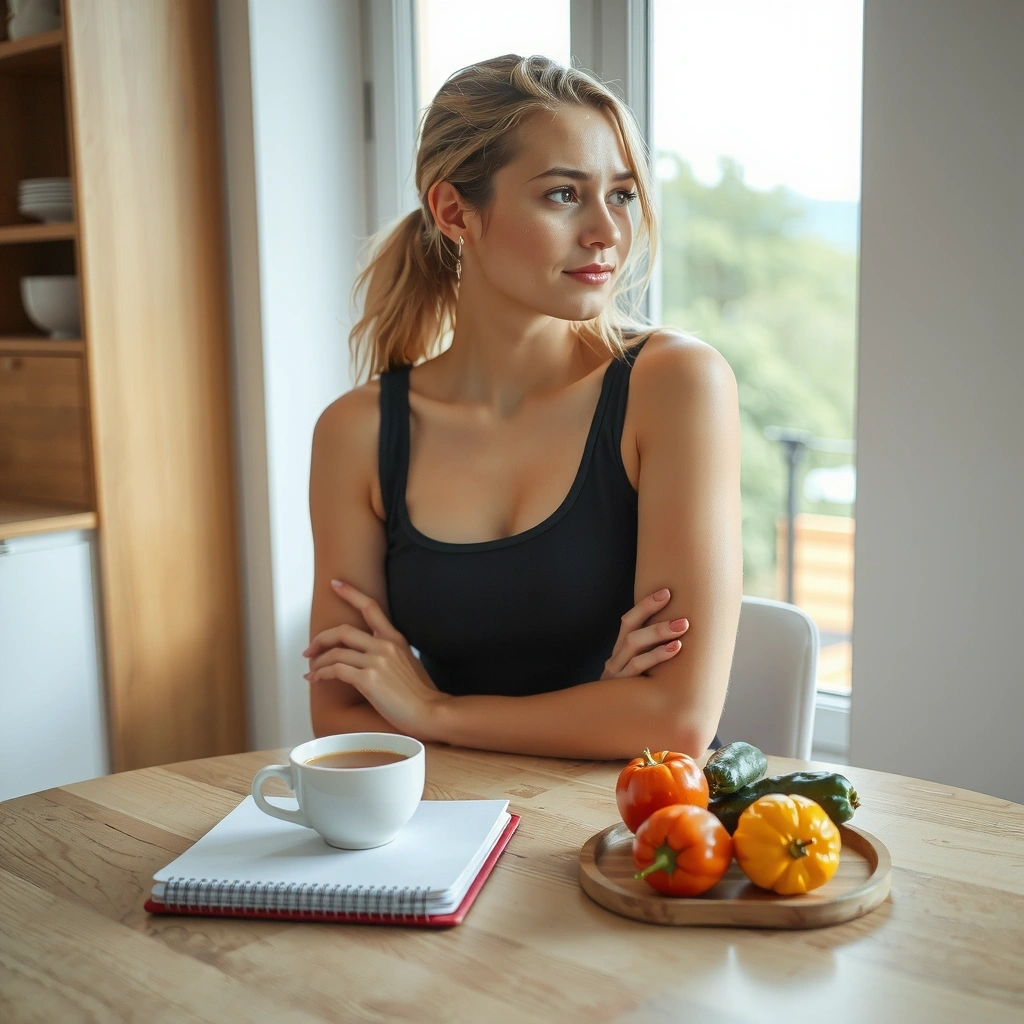 Entspannte Frau bereitet sich auf ein Beratungsgespräch vor